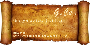 Gregorovics Csilla névjegykártya